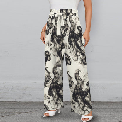 Smokey Wide Leg Pants with Pockets - Strappy Style for Effortless Elegance