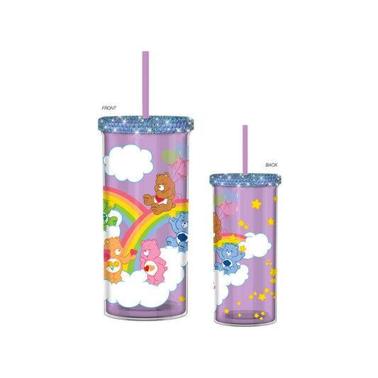 Care Bears Clouds & Rainbows 20oz Cold Cup w/ Rhinestone Lid