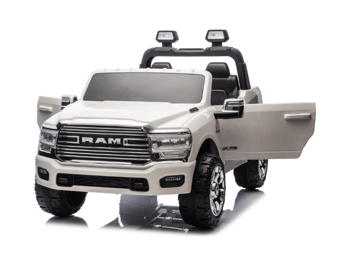 White Complete Edition XXL 2-Seater 4x4 RAM 3500 Ride-On Truck