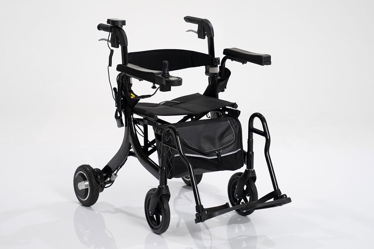 EZee Life CH4077 Folding Electric Rollator with Seat | 4-in-1 Power Assist Walker Canada