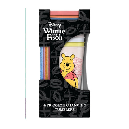 Disney Winnie Pooh Sketch 24oz Color Change Tumbler Set, 4-pack