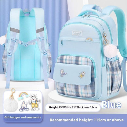 Primary School Student Schoolbag Girls' Plaid Backpack