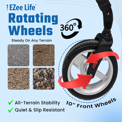 EZee Life Bariatric Rollator CH3019 | Heavy-Duty 400 lb Extra-Wide Walker Canada