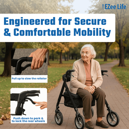 EZee Life Bariatric Rollator CH3019 | Heavy-Duty 400 lb Extra-Wide Walker Canada