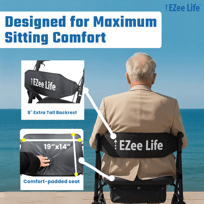 EZee Life Bariatric Rollator CH3019 | Heavy-Duty 400 lb Extra-Wide Walker Canada