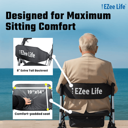 EZee Life Bariatric Rollator CH3019 | Heavy-Duty 400 lb Extra-Wide Walker Canada