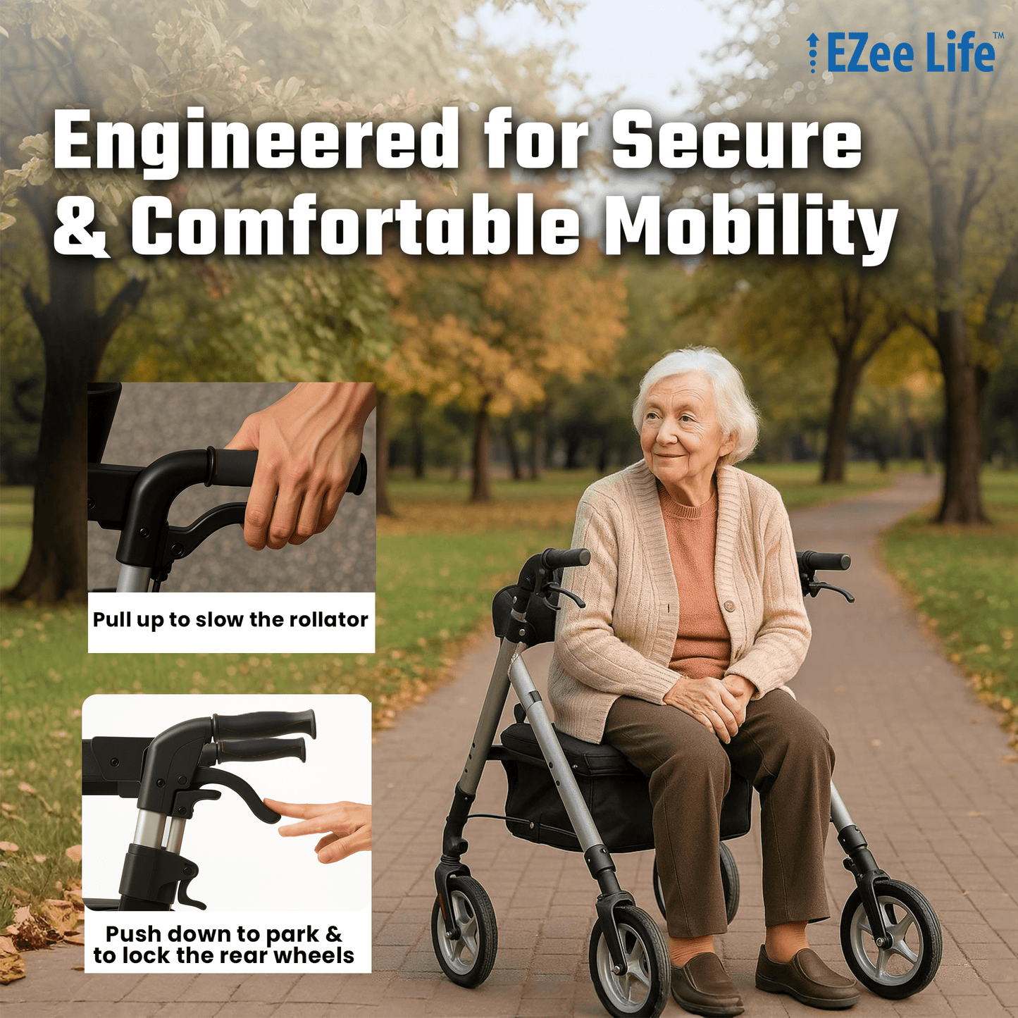 EZee Life Bariatric Rollator CH3019 | Heavy-Duty 400 lb Extra-Wide Walker Canada