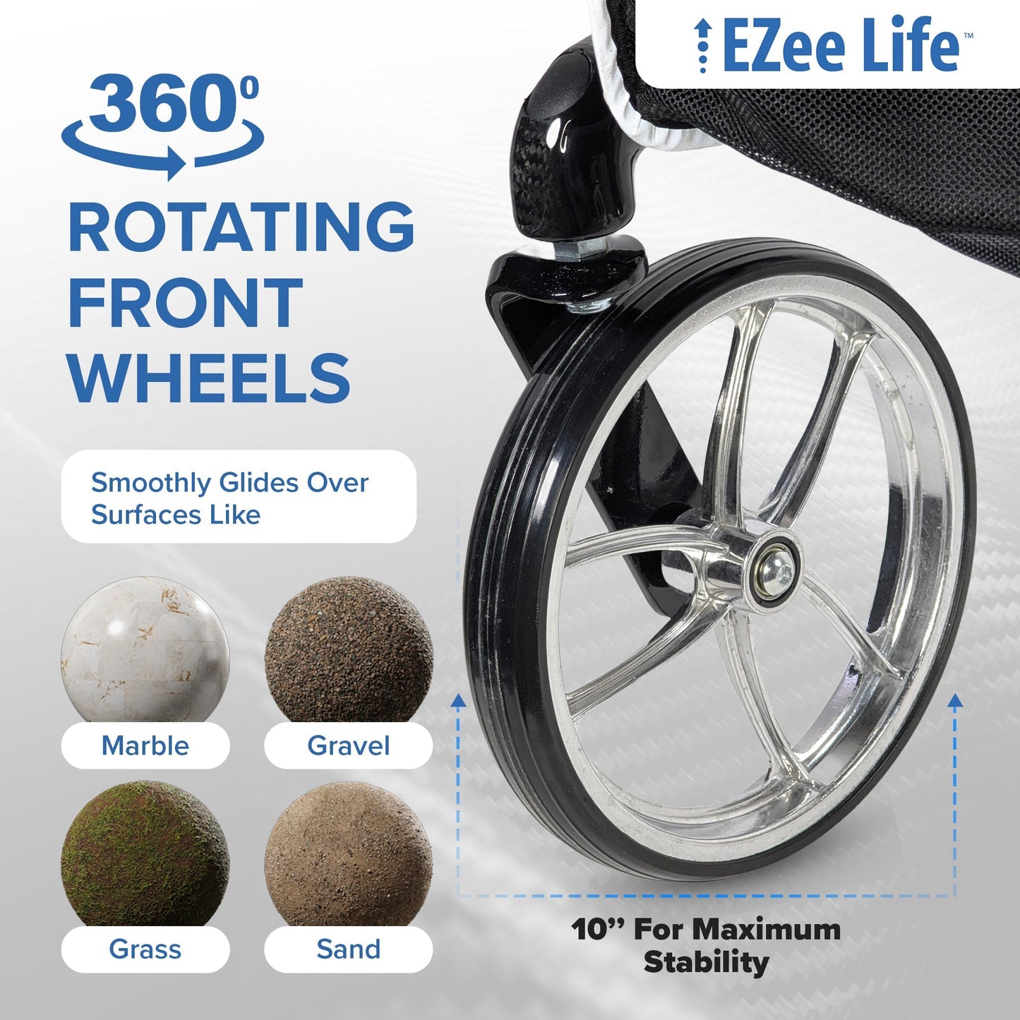 EZee Life Carbon Fiber Rollator CH3018 | Ultra-Lightweight 5.8 kg Walker Canada