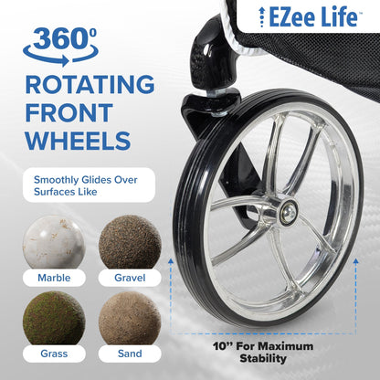 EZee Life Carbon Fiber Rollator CH3018 | Ultra-Lightweight 5.8 kg Walker Canada