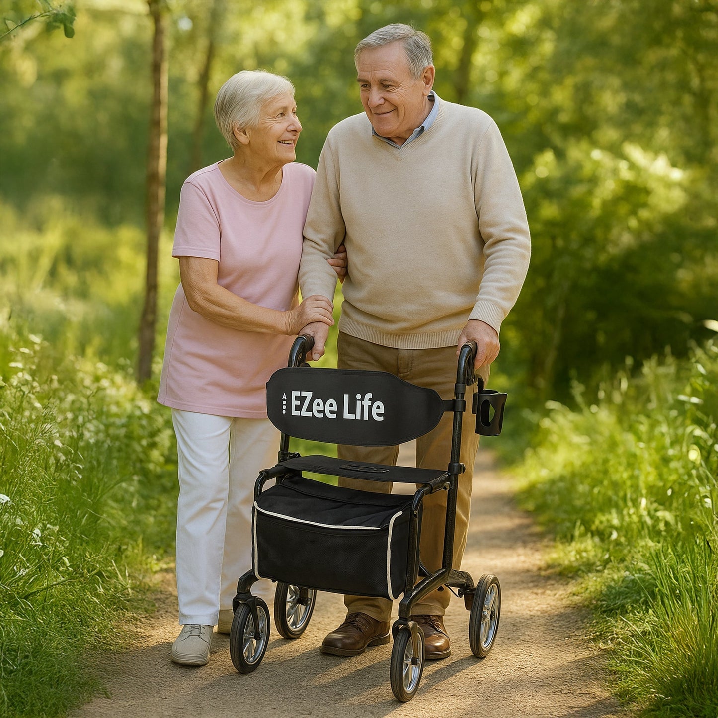 EZee Life Carbon Fiber Rollator CH3018 | Ultra-Lightweight 5.8 kg Walker Canada