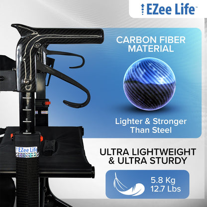 EZee Life Carbon Fiber Rollator CH3018 | Ultra-Lightweight 5.8 kg Walker Canada