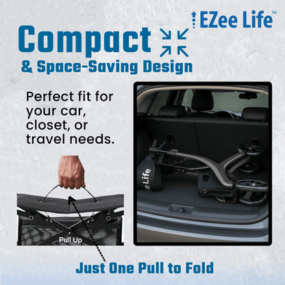 EZee Life Folding Rollator Walker CH2077 | Lightweight Height-Adjustable Mobility Aid Canada