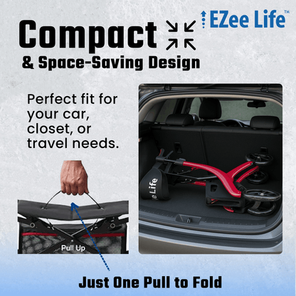 EZee Life Folding Rollator Walker CH2077 | Lightweight Height-Adjustable Mobility Aid Canada