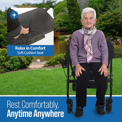 EZee Life Lightweight Steel Rollator CH3017 | European Design 4-Wheel Walker Canada