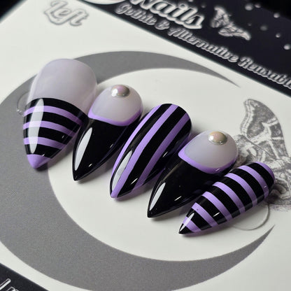 Twisted Stripes Press On Nails