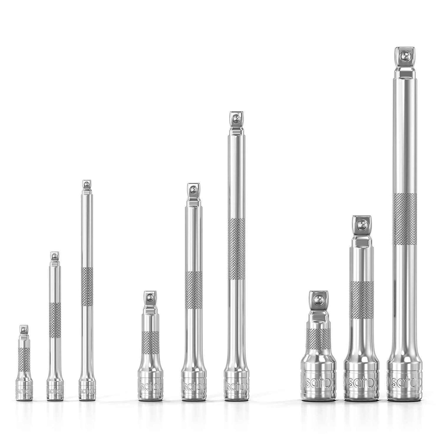 Wobble Socket Extension Set (9pc) | 1/2, 3/8, 1/4" Drive Ratchet Extension Bars