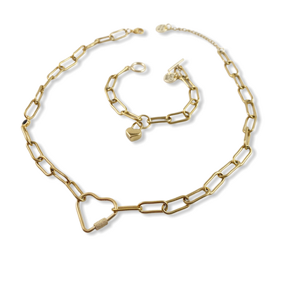 Gold Heart Lock Bracelet