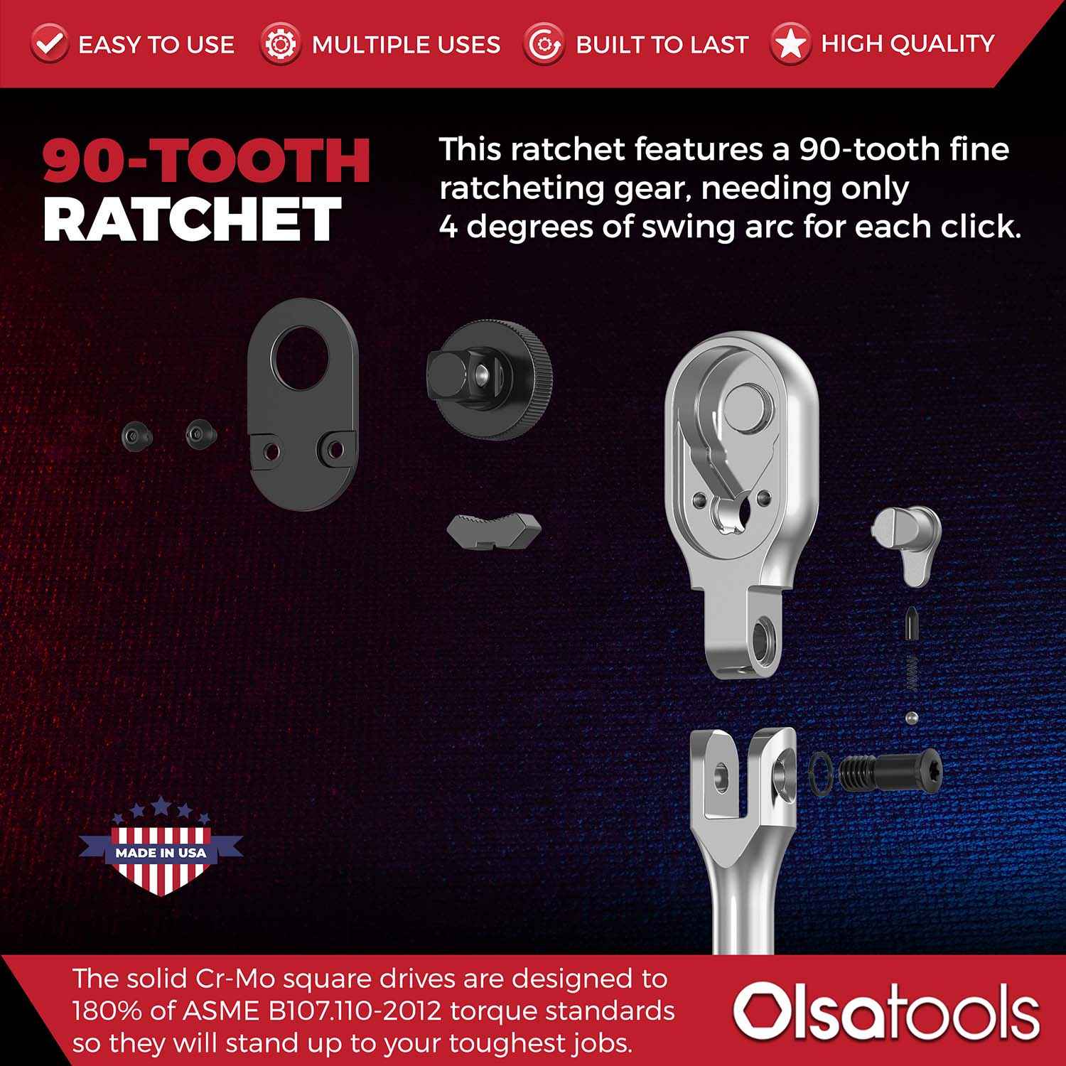 Flex Head Ratchet - 90 Tooth