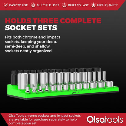 3-Row Magnetic Socket Holder