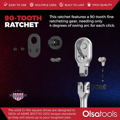 Flex Head Ratchet - 90 Tooth