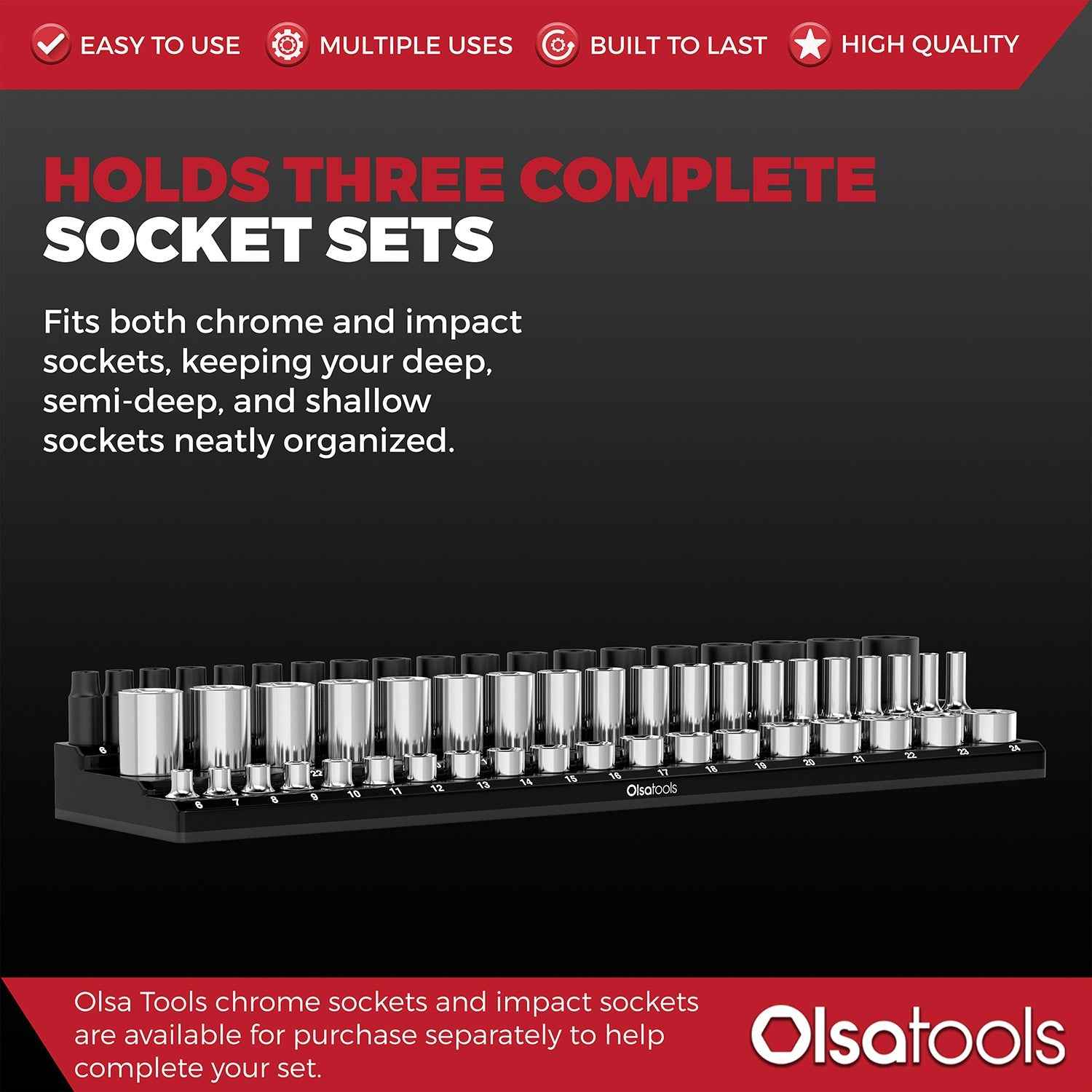 3-Row Magnetic Socket Holder