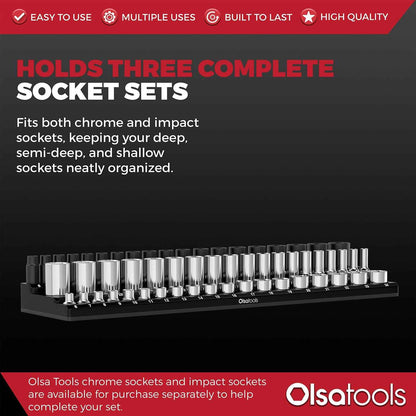 3-Row Magnetic Socket Holder