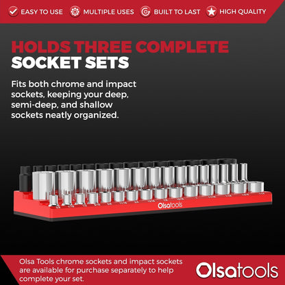 3-Row Magnetic Socket Holder