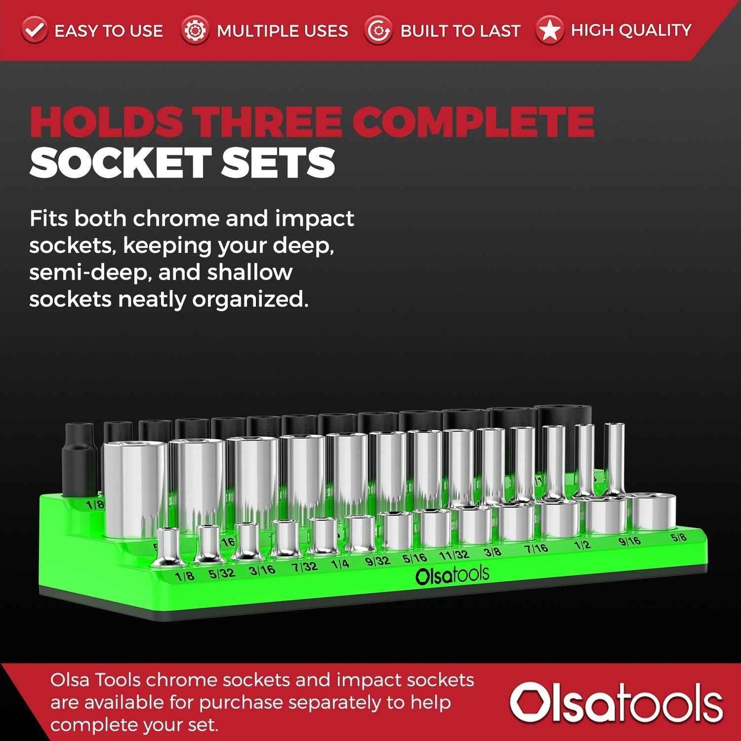 3-Row Magnetic Socket Holder