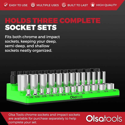 3-Row Magnetic Socket Holder