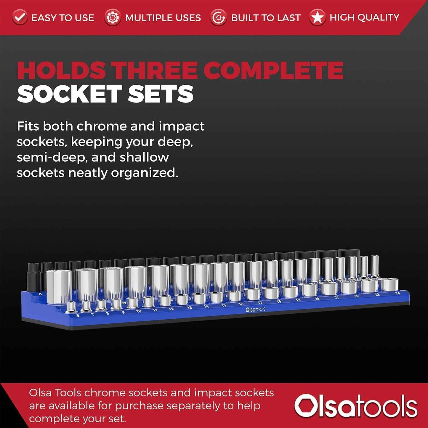 3-Row Magnetic Socket Holder