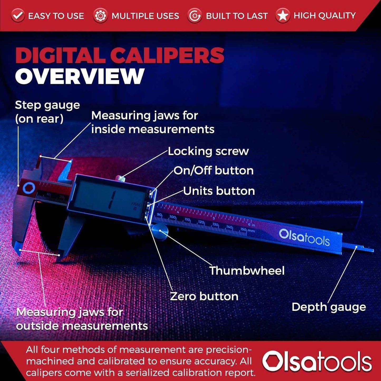 6 Inch Digital Calipers for Precise Measurements and Enhanced Accuracy