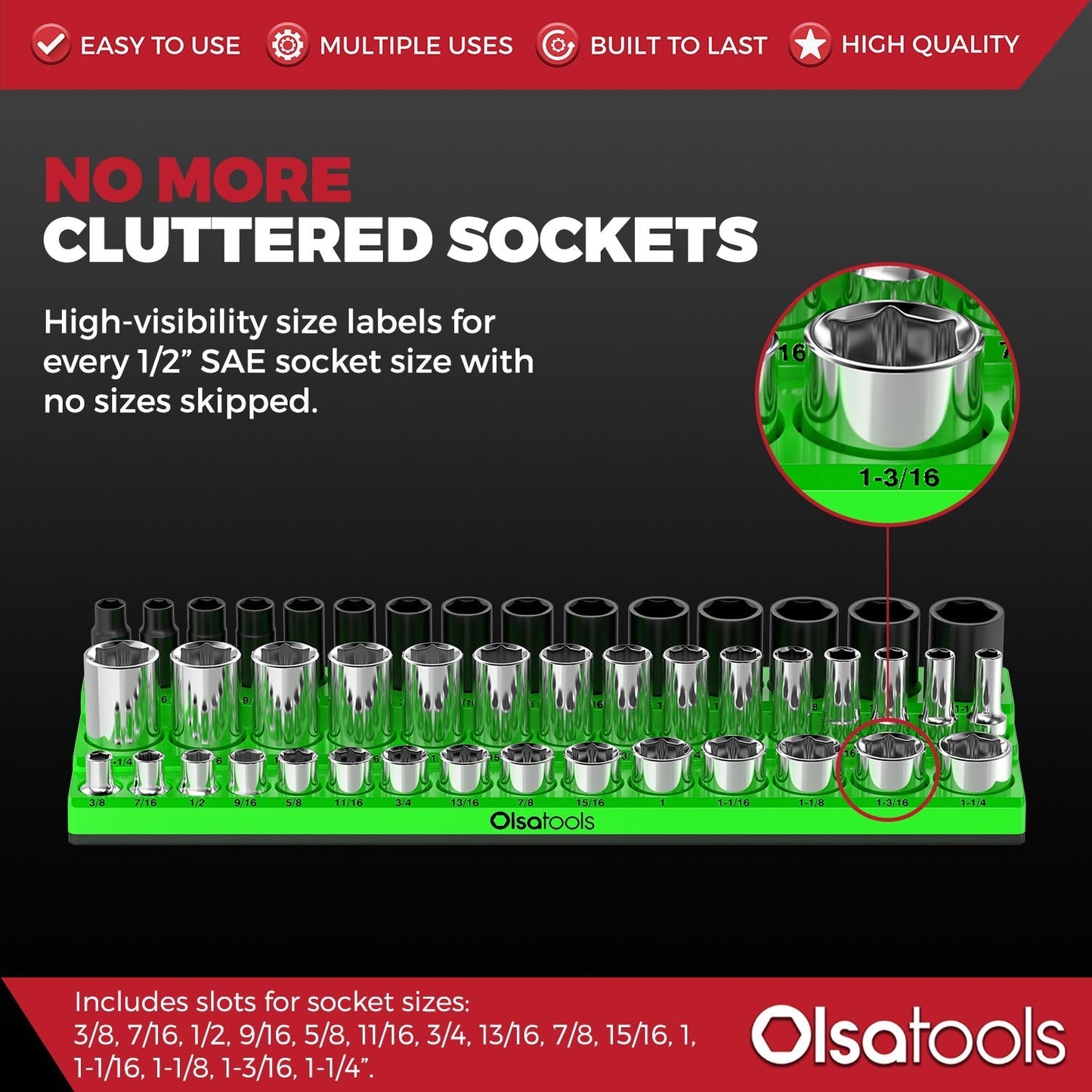 3-Row Magnetic Socket Holder