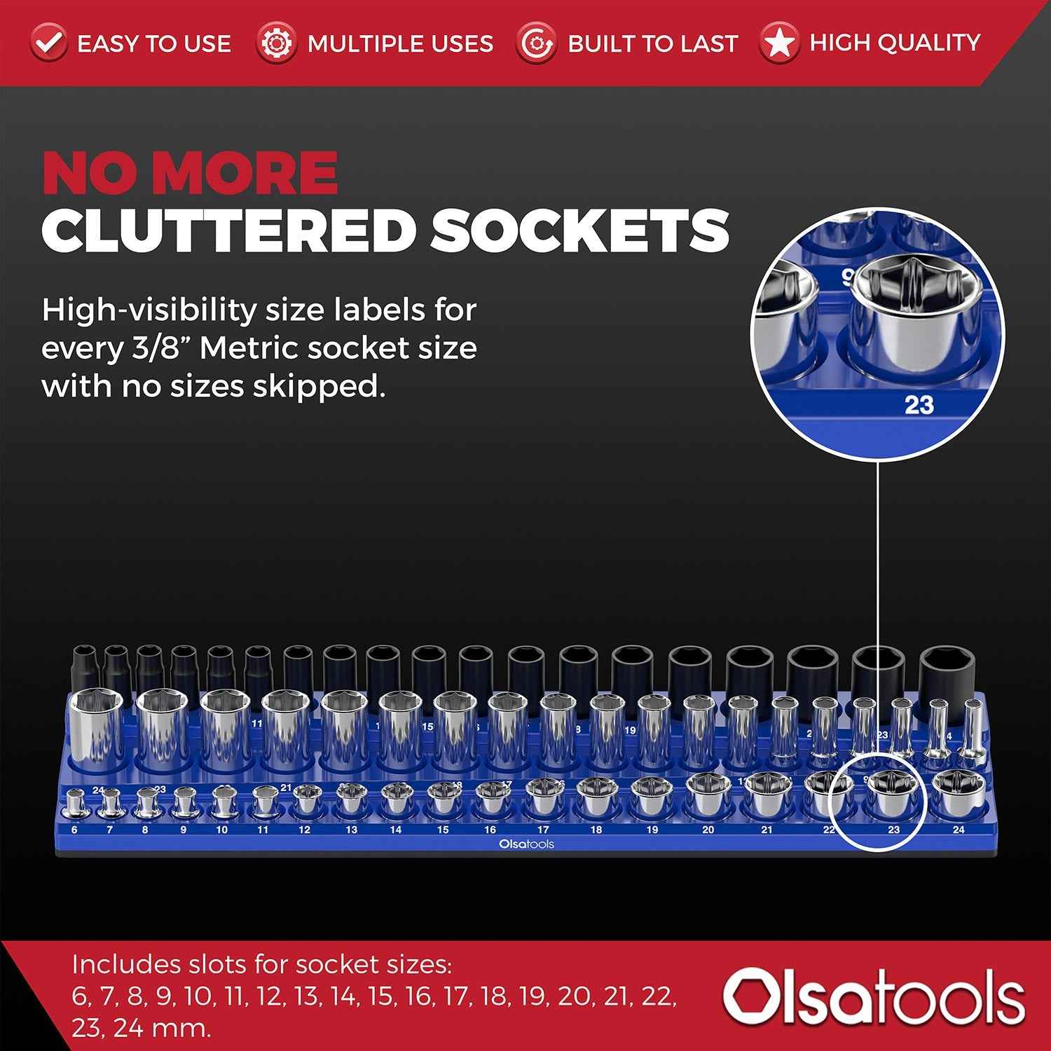 3-Row Magnetic Socket Holder