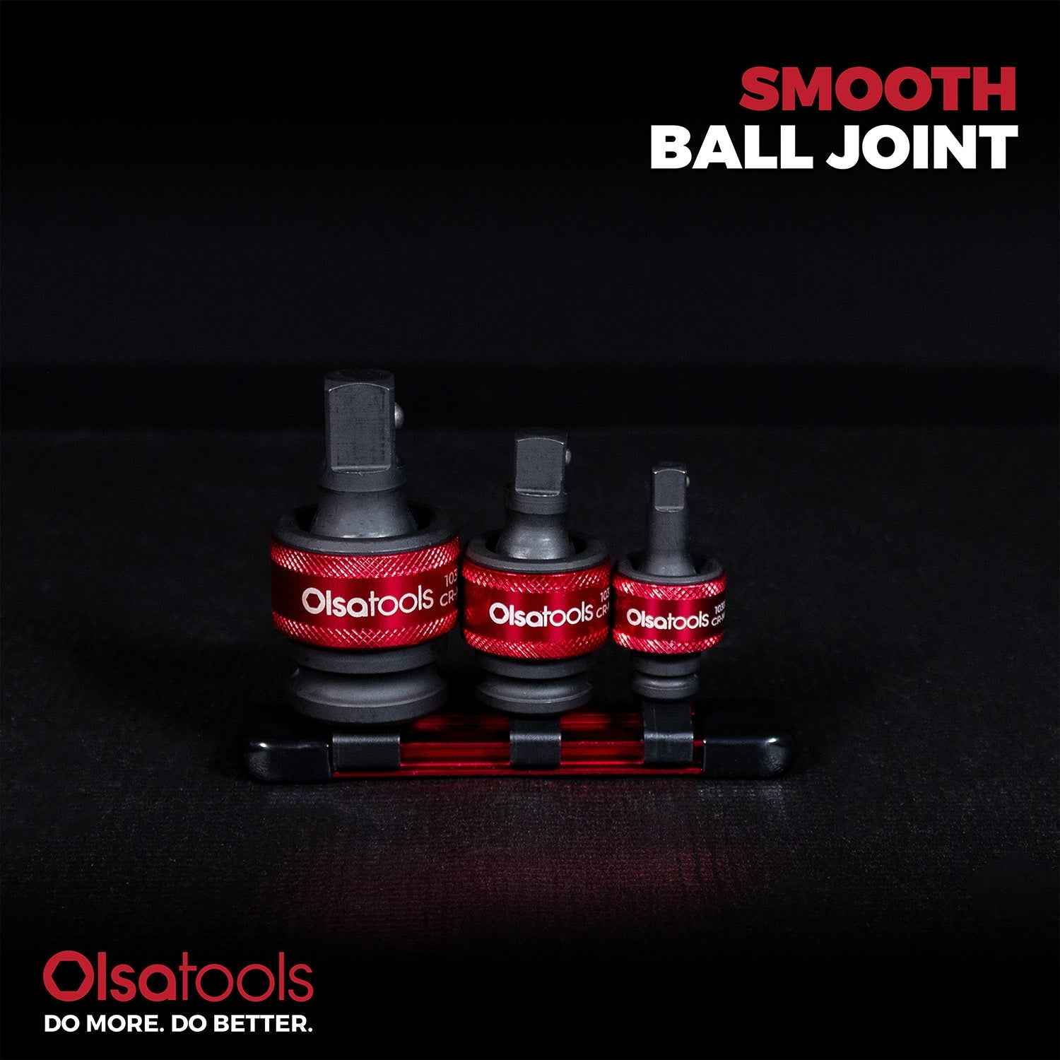 3pc Universal Joint Set, Socket Adapter 1/2", 3/8", and 1/4" drive