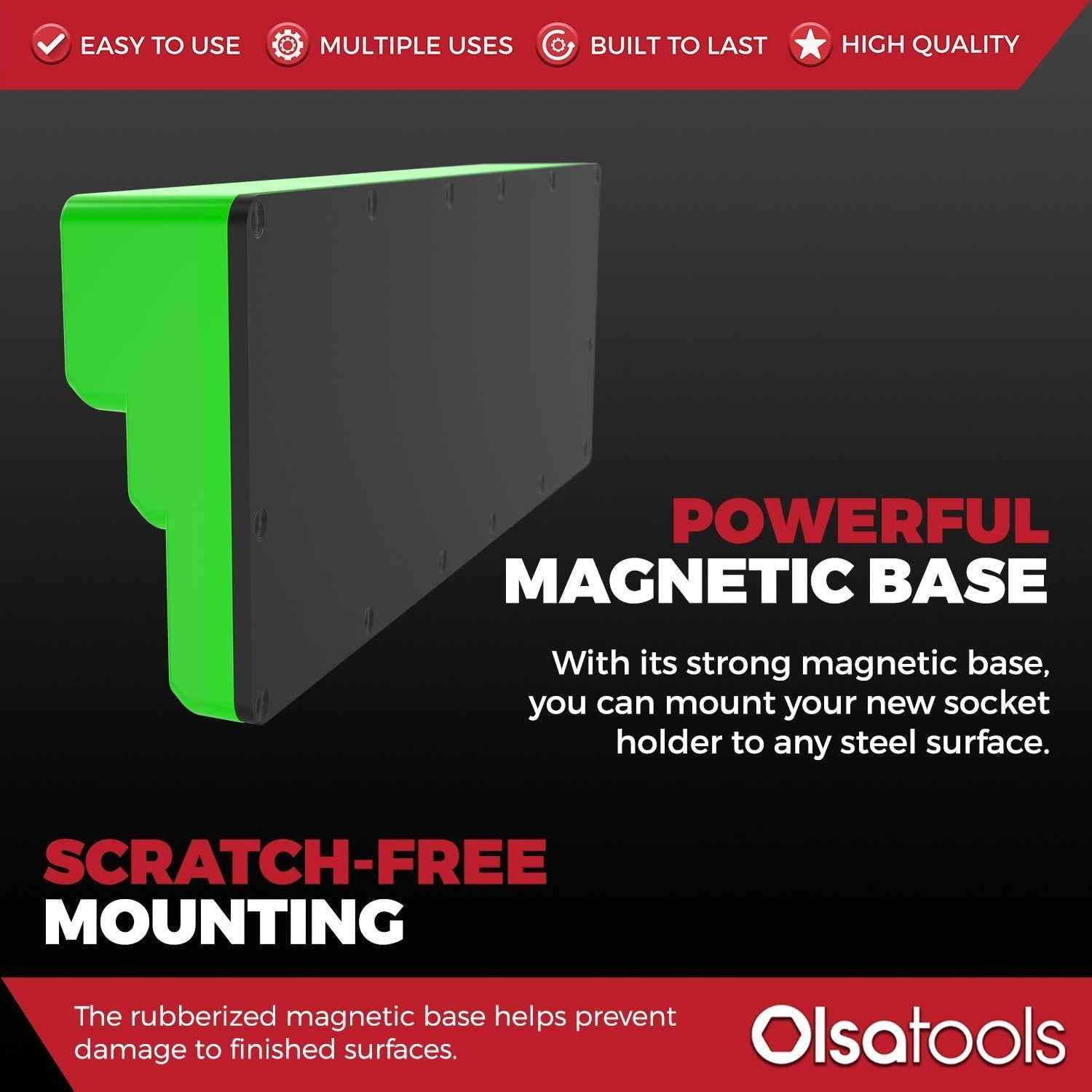 3-Row Magnetic Socket Holder