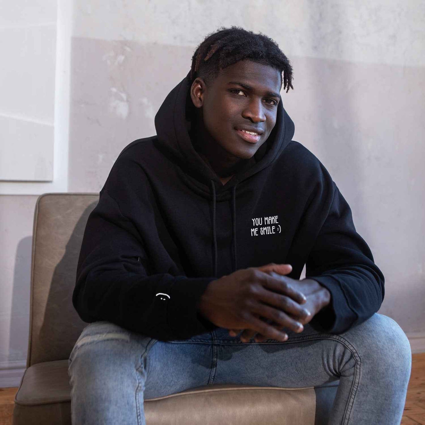 Hoodie "You Make Me Smile" brodé