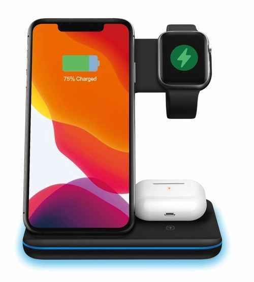 Ninja 15W Fast Wireless Charging Station - 3 in 1 Mobile Phone Charger