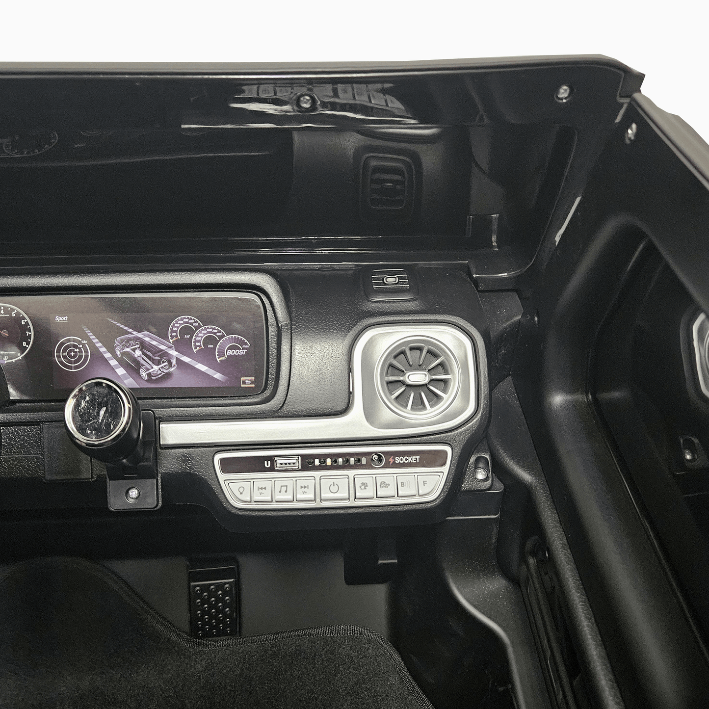 24V Exclusive Matte Black Mercedes Benz G63 2-Seater 4x4 Kids' Ride-on SUV W/ EVA Wheels, Leather Seats, Light-up Logo, BT & RC