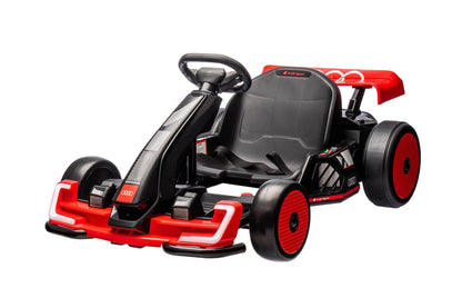 24V Red Newest Upgraded Audi Drifting Go Kart W/ 180° Drift, Bluetooth Music & Lights