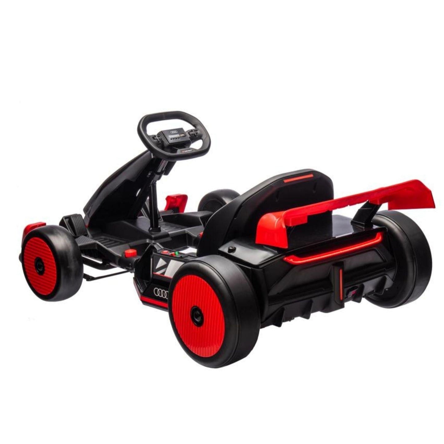 24V Red Newest Upgraded Audi Drifting Go Kart W/ 180° Drift, Bluetooth Music & Lights