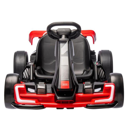 24V Red Newest Upgraded Audi Drifting Go Kart W/ 180° Drift, Bluetooth Music & Lights