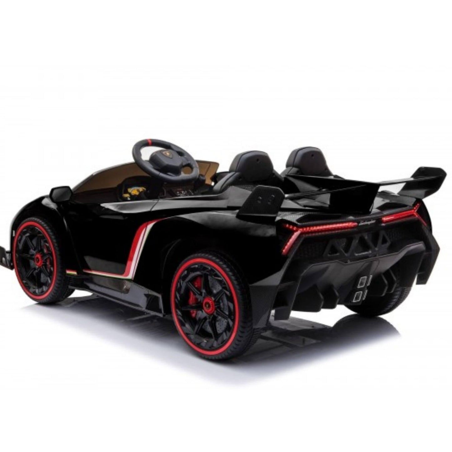 12V Black Lamborghini Veneno 4X4 Limited Edition Ride-on Car W/ EVA Rubber Wheels, Bluetooth & RC