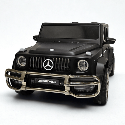 24V Exclusive Matte Black Mercedes Benz G63 2-Seater 4x4 Kids' Ride-on SUV W/ EVA Wheels, Leather Seats, Light-up Logo, BT & RC