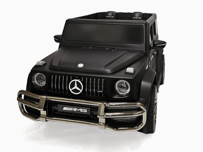 24V Exclusive Matte Black Mercedes Benz G63 2-Seater 4x4 Kids' Ride-on SUV W/ EVA Wheels, Leather Seats, Light-up Logo, BT & RC