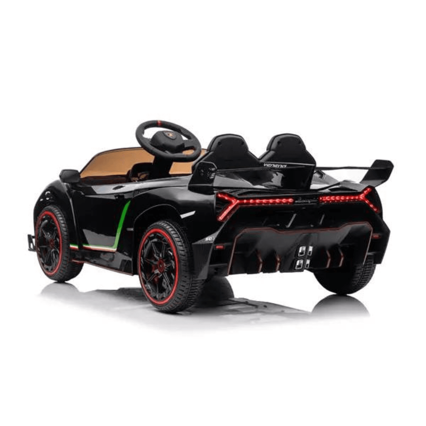 12V Black Lamborghini Veneno 4X4 Limited Edition Ride-on Car W/ EVA Rubber Wheels, Bluetooth & RC