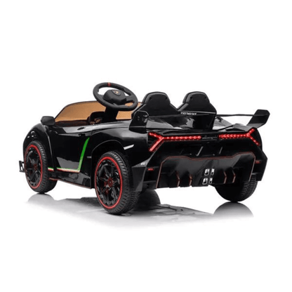 12V Black Lamborghini Veneno 4X4 Limited Edition Ride-on Car W/ EVA Rubber Wheels, Bluetooth & RC