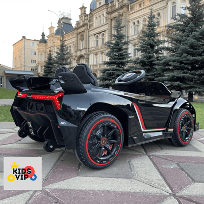 12V Black Lamborghini Veneno 4X4 Limited Edition Ride-on Car W/ EVA Rubber Wheels, Bluetooth & RC