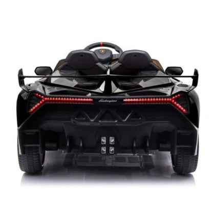 12V Black Lamborghini Veneno 4X4 Limited Edition Ride-on Car W/ EVA Rubber Wheels, Bluetooth & RC