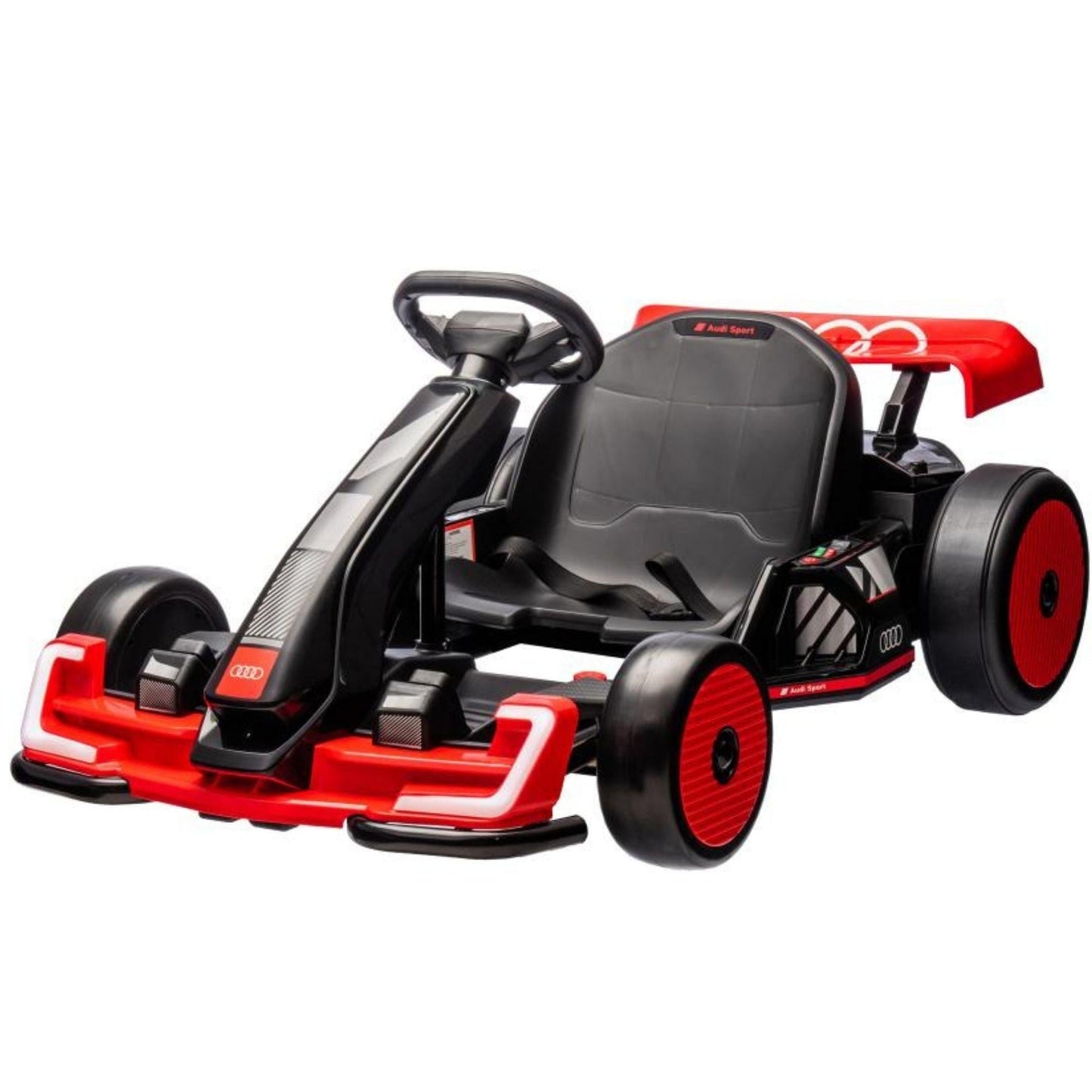 24V Red Newest Upgraded Audi Drifting Go Kart W/ 180° Drift, Bluetooth Music & Lights