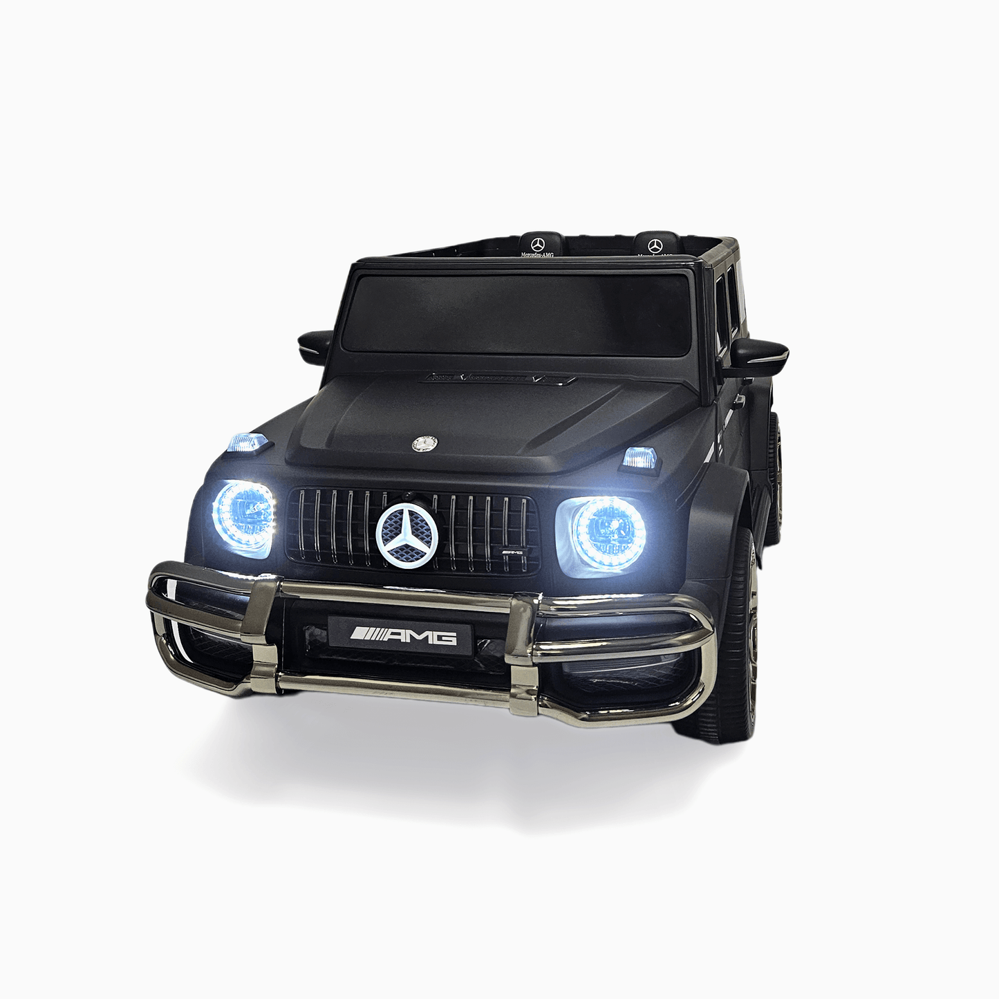 24V Exclusive Matte Black Mercedes Benz G63 2-Seater 4x4 Kids' Ride-on SUV W/ EVA Wheels, Leather Seats, Light-up Logo, BT & RC